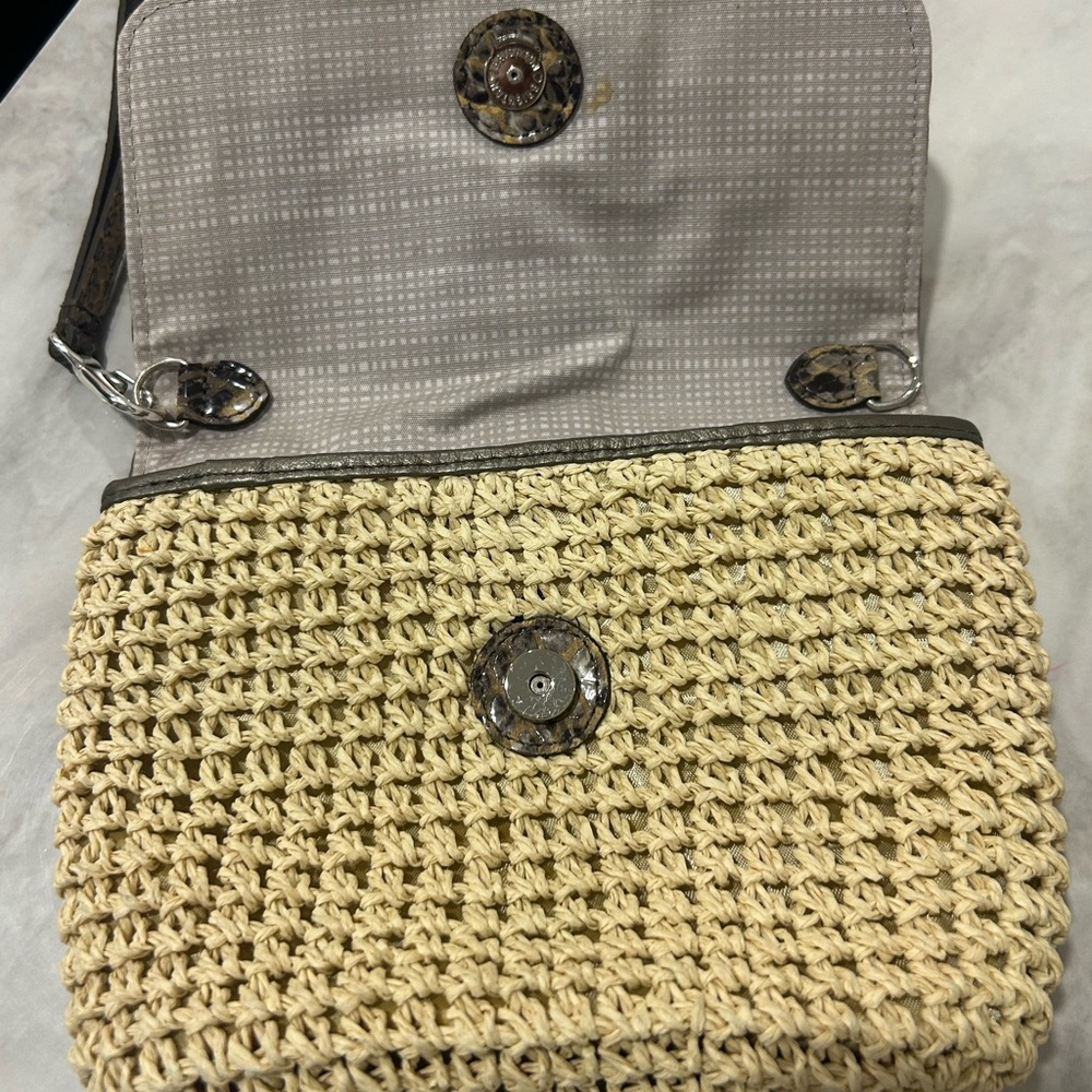 Brighton Beige Woven Clutch with Snakeskin Detail - Picture 7 of 7
